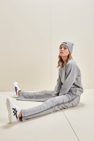 Wide Leg Track Pant  Grey – Fox + Velvet